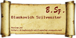 Blaskovich Szilveszter névjegykártya