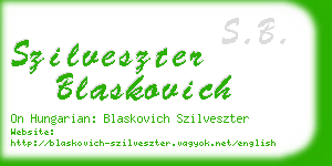 szilveszter blaskovich business card